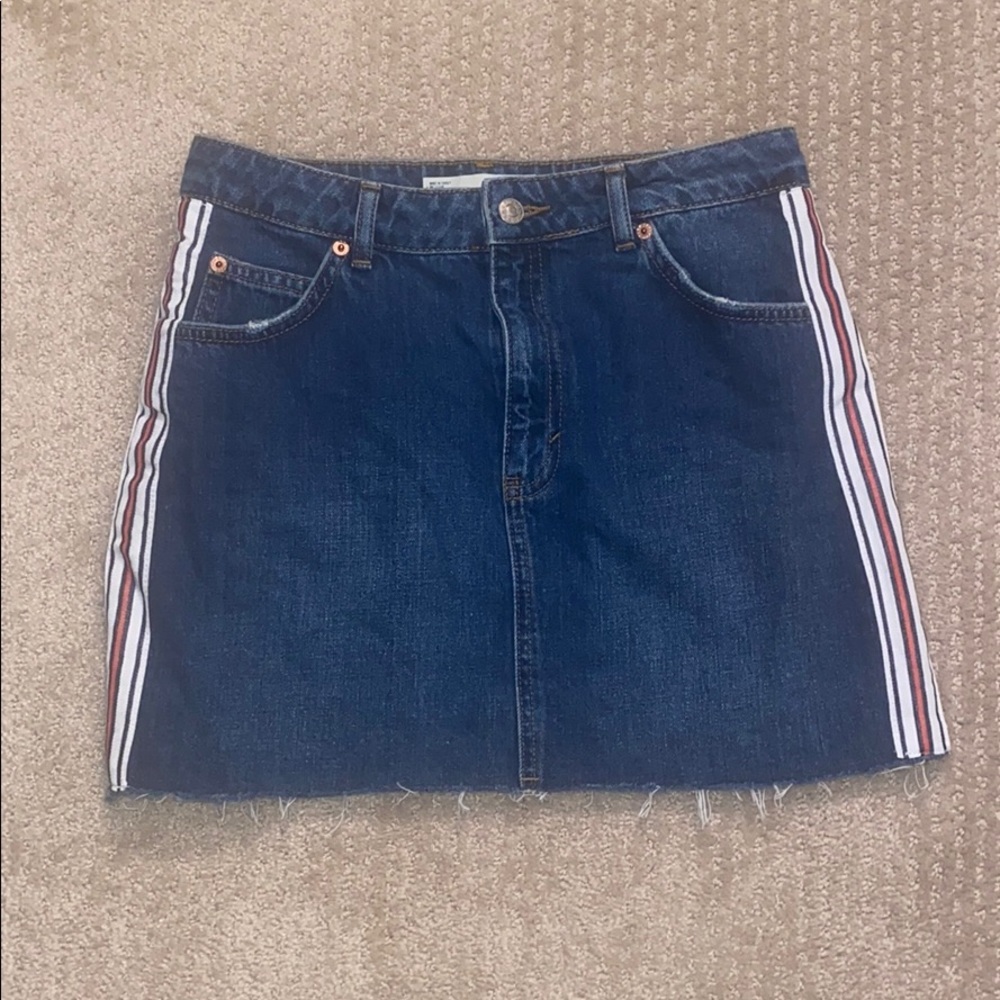Topshop striped denim skirt